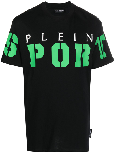 Plein Sport Ss Logo-print Cotton T-shirt In Black