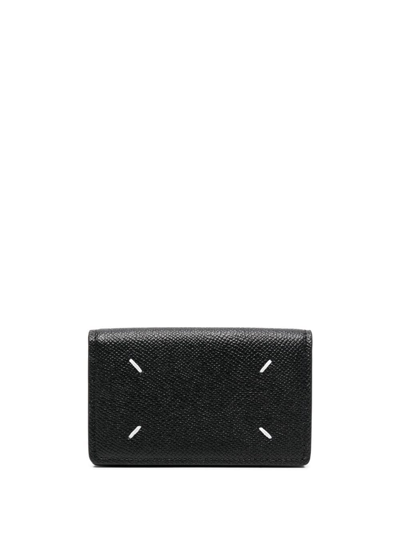 Maison Margiela Four-stitch Leather Card Holder In Black