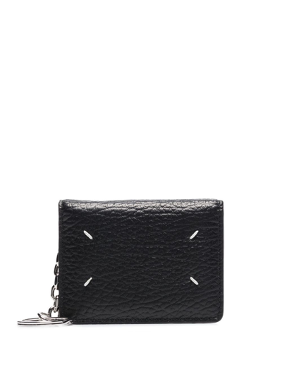 Maison Margiela Four Stitches Keyring Cardholder In Nero