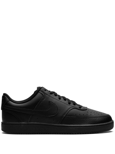 Nike Court Vision Low Next Sneakers In Triple Black