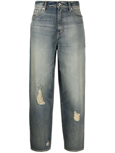 Kenzo Mid-rise Tapered Jeans In Blue