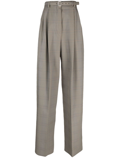 Sportmax Xero Belted Wide Leg Pants In Beige,brown