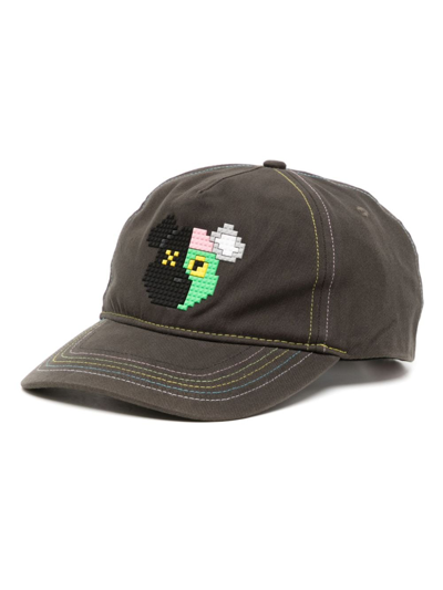 Mostly Heard Rarely Seen 8-bit 2 Face Bear Cotton Baseball Cap In Green