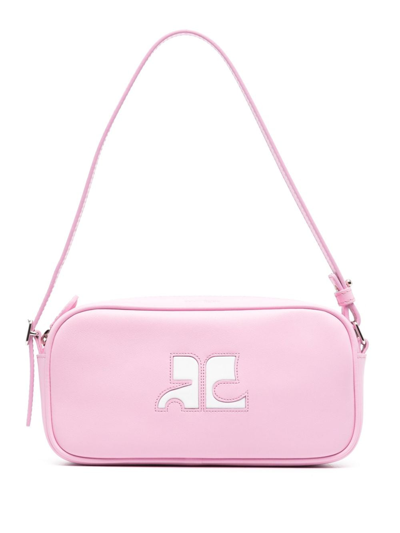 Courrèges Reedition Leather Shoulder Bag In Candypink