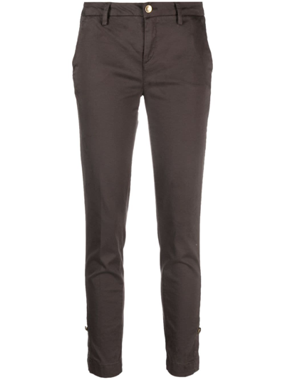 Liu •jo Mid-rise Tapered Trousers In Brown