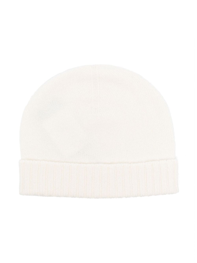 Malo Fine-knit Cashmere Beanie In White