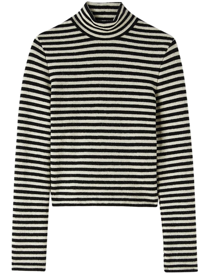 Jil Sander Logo-patch Stripe-pattern Top In Black