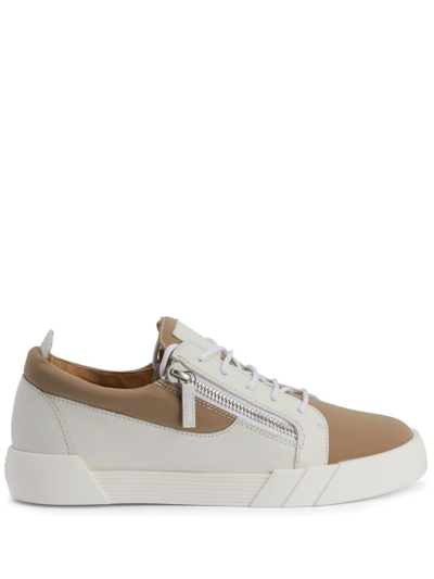 Giuseppe Zanotti Frankie Leather Low-top Sneakers In Neutrals