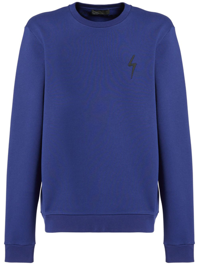Giuseppe Zanotti Hostap Cotton Sweatshirt In Blue