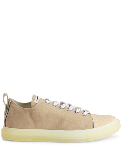 Giuseppe Zanotti Frankie Low-top Leather Sneakers In Neutrals