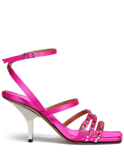 Marni 60mm Rhinestone-embellished Sandals In Pink