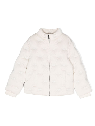 Emporio Armani Kids' Padded Zip-up Jacket In White