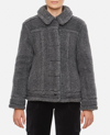 Max Mara Teddino Biker Short Coat In Grey