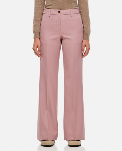 Golden Goose Flared Wool Pants In Rose