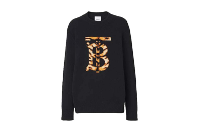 Pre-owned Burberry Monogram Motif Cashmere Sweater Black