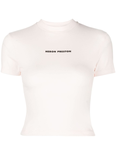 Heron Preston Cropped Logo T-shirt In White