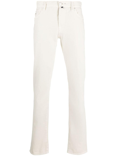 Sartoria Tramarossa Leonardo Slim Trousers In Super Stretch Cotton In Weiss