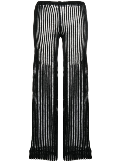 A. Roege Hove Black Patricia Ribbed Flared Trousers
