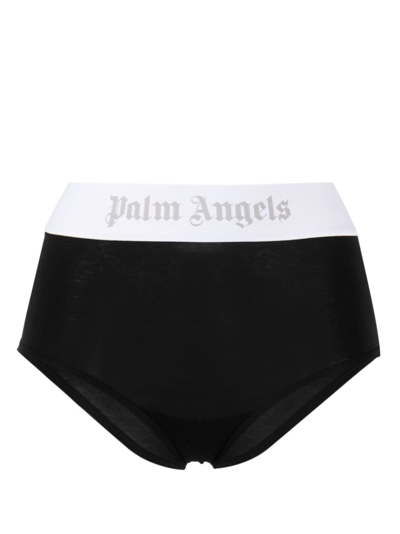 Palm Angels Logo-waistband Briefs In Black