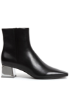 Simkhai Ryder Leather Square Toe Ankle Boots Black 40 In Black