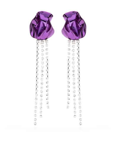 Sterling King Georgia Crystal Drop Earrings In Purple