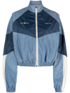 Amiri Chambray Retro Logo-print Track Jacket In Blue