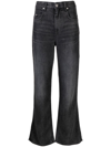 Isabel Marant Étoile Black Belvira High-rise Bootcut Jeans In Grey