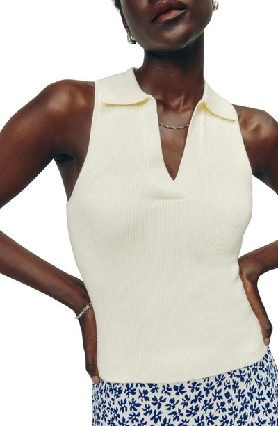 Reformation Tabitha Collar Sleeveless Sweater In Ivory