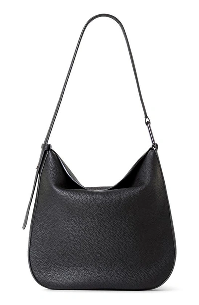 Akris Anna Medium Leather Hobo Bag In Black