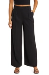 Open Edit Wide Leg Suit Trousers In Black