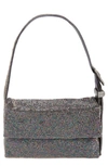 Benedetta Bruzziches Vitty La Mignon Crystal Mesh Shoulder Bag In Moonraker Hematite