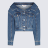 Alexander Mcqueen Stonewashed Denim Crop Jacket In Blue Stone Wash