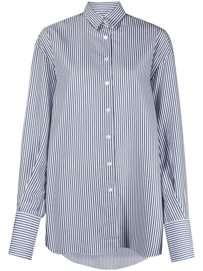 Finamore Striped Shirt In Blue