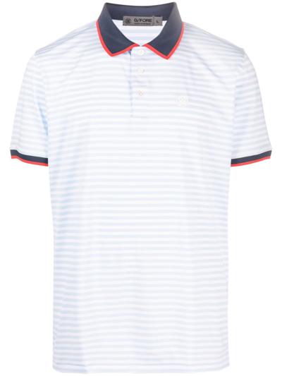 G/fore Logo-embroidered Striped Polo Shirt In Blue