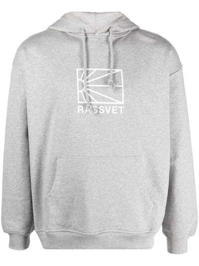Paccbet Logo-print Cotton Hoodie In Grey