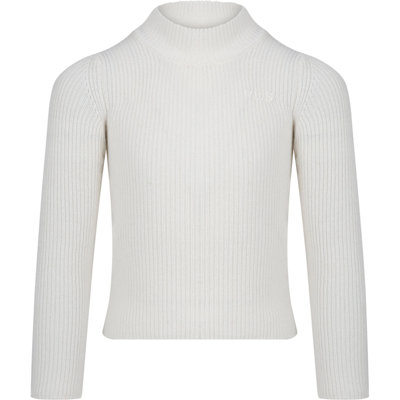 Philosophy Di Lorenzo Serafini Kids' Ivory Turtleneck For Girl With Logo