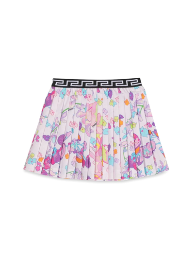 Versace Kids' Orchid Baroque Skirt In Multicolor