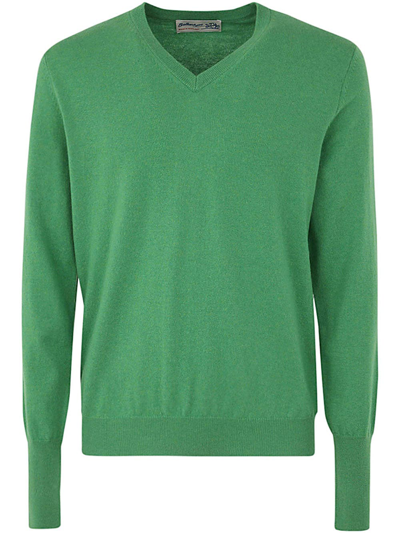 Ballantyne V Neck Pullover In Green