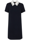 N°21 Shirt Neck Mini Dress In Dark Blue