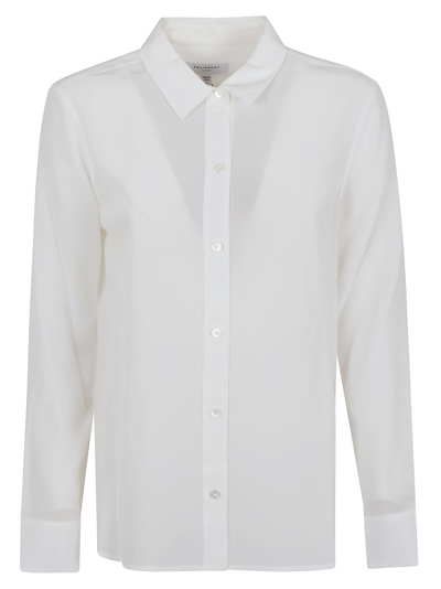 Equipment Essential Long-sleeve Silk Shirt In White