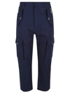Balmain Cargo Cotton Cropped Trousers In Uc Marine