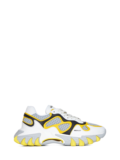 Balmain B-east Logo-print Low-top Sneakers In Yellow