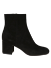 Gianvito Rossi Joelle Suede Block-heel Booties In Black