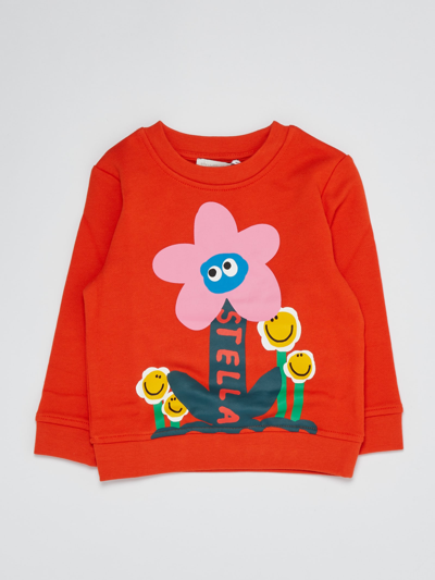Stella Mccartney Kids' Cotton Sweatshirt In Orange