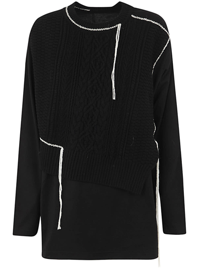 Y's Black Short Dress In Black  