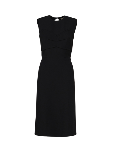 Sportmax Dress With Inlay And Back Cut Out In Nero