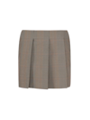 Sportmax Checked Mini Skirt In Beige Oro