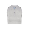 Prada Lurex Knit Crop Top In Silver