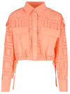 MSGM BRODERIE ANGLAISE CROPPED SHIRT