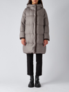 Herno Parka Cachemire Seta Con Faux Fur Coat In Tortora